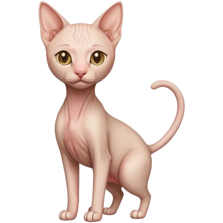 hairless cat full body standing emoji