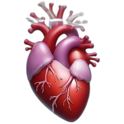 heart (organ) in the cube of ice emoji