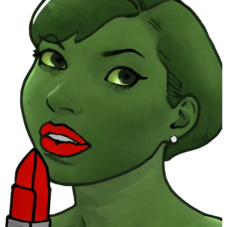 Girl doing lipstick  emoji