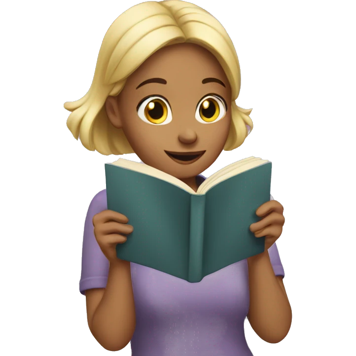 Girl reading book emoji