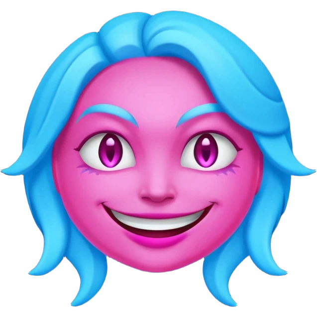 Neon light jinx evil smile emoji