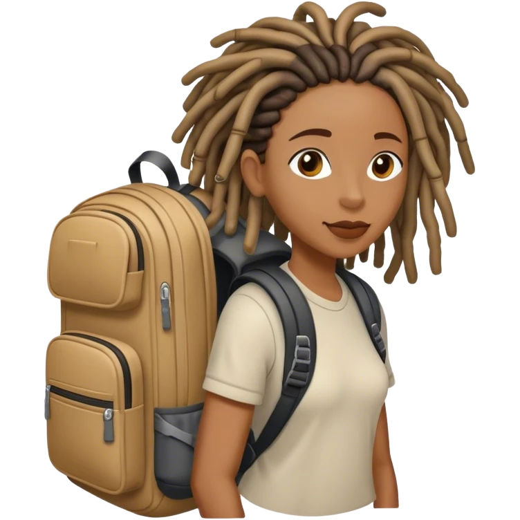 Black woman with locs traveling  emoji