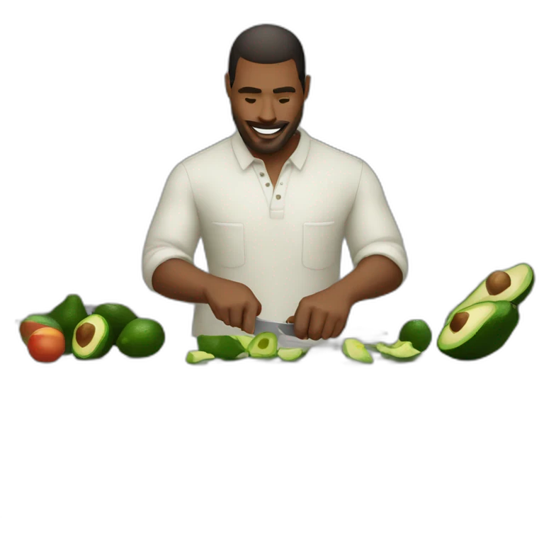 Man cutting avicado emoji