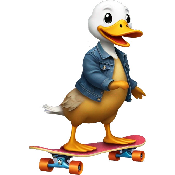 Duck riding skateboard  emoji