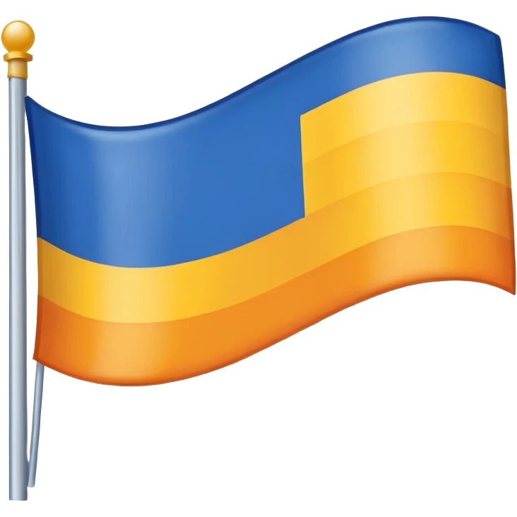 A flag whit darkblue, blue, white, yellow and orange and has 5 stripes white in the middle, blue in next to white left, yellow next to white right, orange next to yellow right, dark blue next to blue left emoji