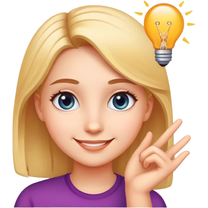 Girl with genius idea emoji