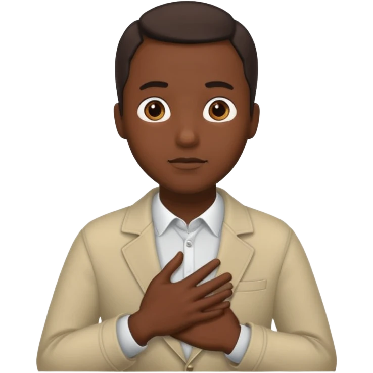 ایسا تصویر بناو جس میں ارتعرل کا عثمان جیسا بندہ دل پر ہاتھ رکھے ہوئے تابعداری کے حالت میں نظر ائے۔ emoji