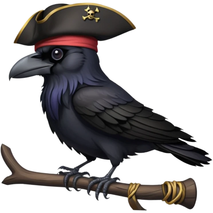 raven with a pirate hat emoji