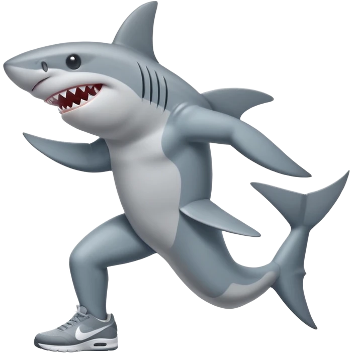 Shark with Nike shoes Dancing  emoji