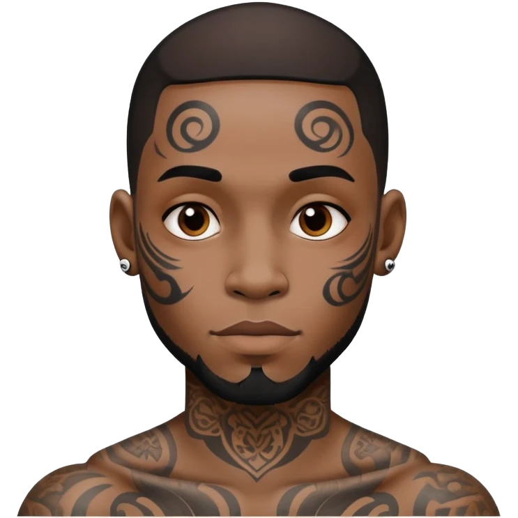 Black guy with face tattoos emoji