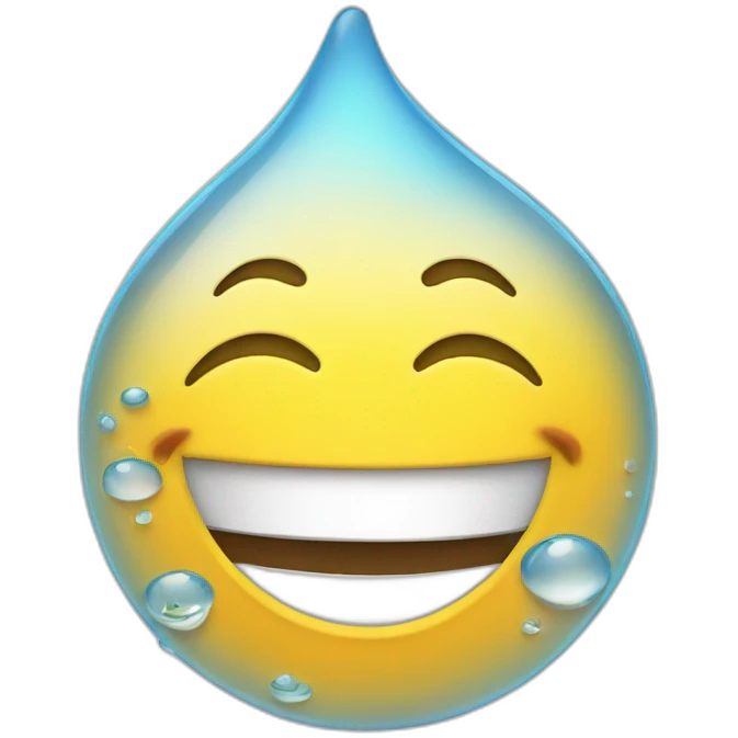 smile water drop character emoji