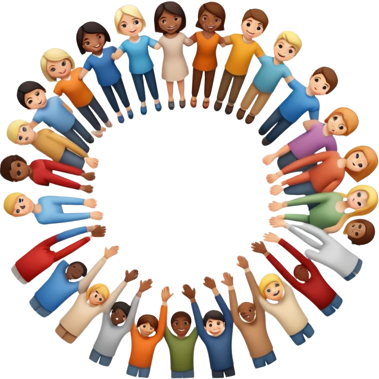 People holding hands in a circle emoji