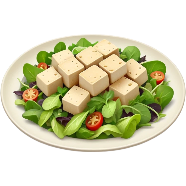 Plate of tofu salad  emoji