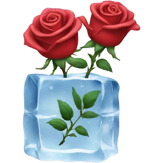 roses on ice cubes  emoji