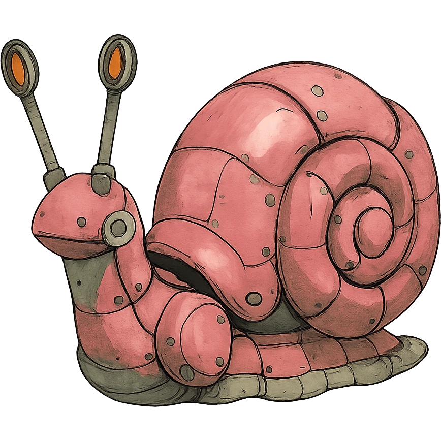 pink robot snail emoji
