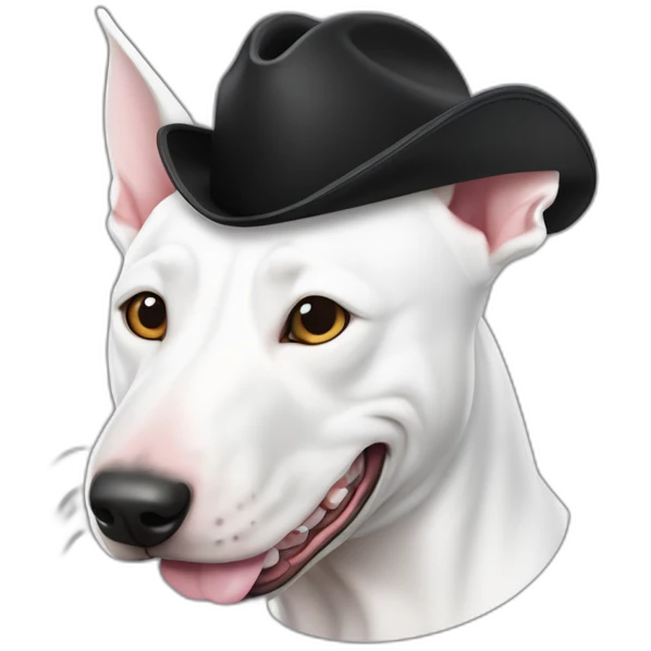 perro bull terrier pirata color blanco con mancha en ojo derecho negra emoji