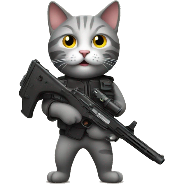 Cat with a gun emoji