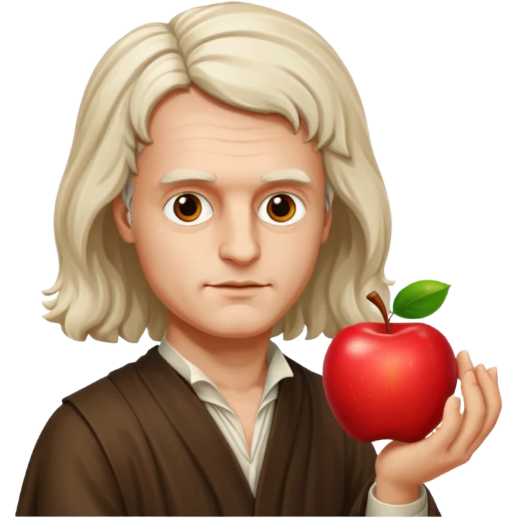 isaac newton with apple' emoji