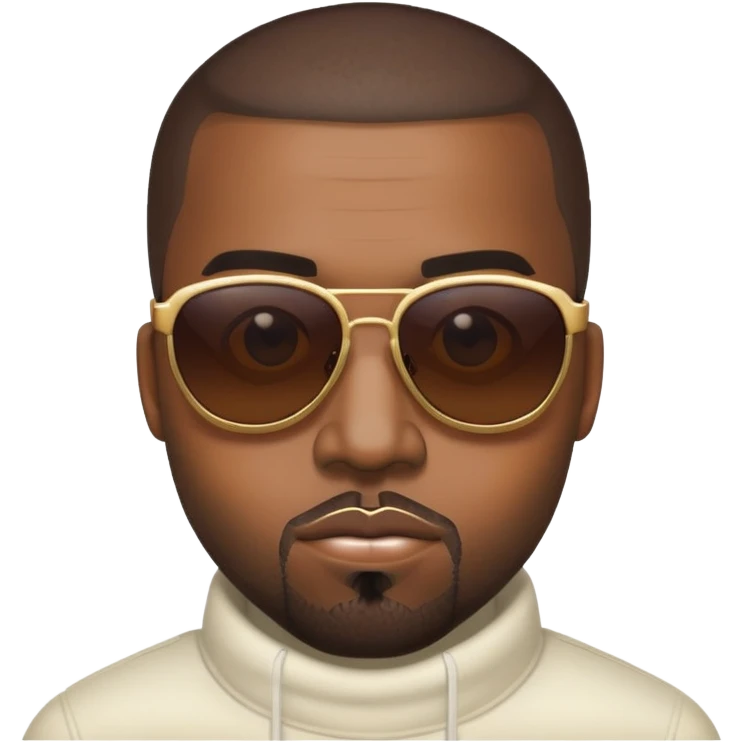 face inspired by Kanye West, wearing sunglasses emoji