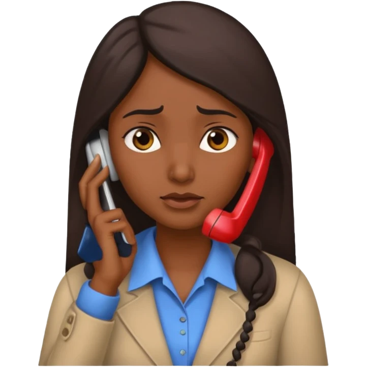generate an indian female teacher calling. looking upset emoji