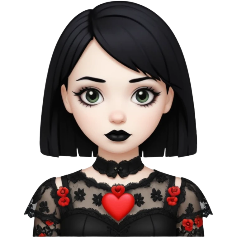 Emoji menina gótica branca emoji