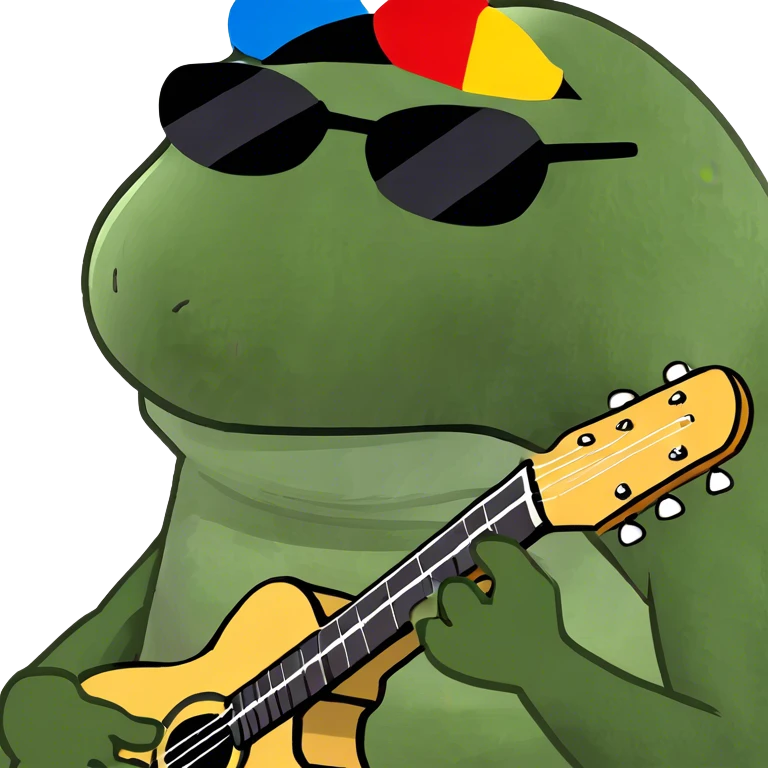 playing the guitar emoji
