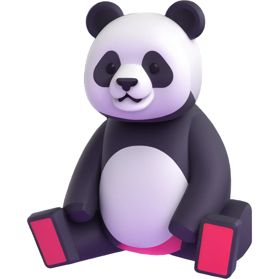 minecraft panda, blocky, 3d emoji