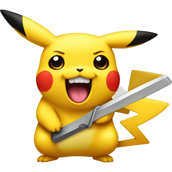 Pikachu with razor sharp teeth  emoji