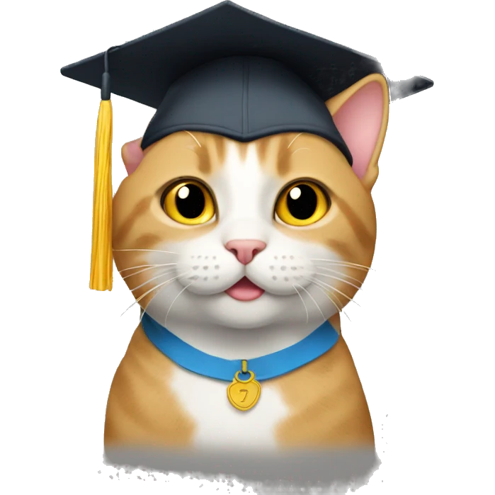 cat graduating emoji