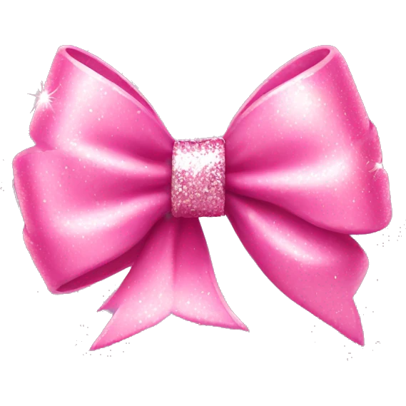 Pink bow with sparkle emoji