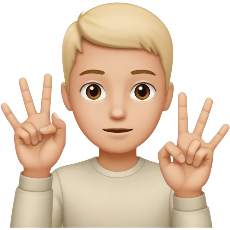 The index fingers of both the hands should be upward emoji