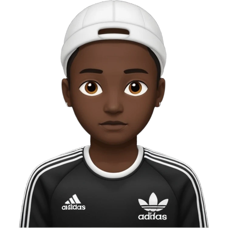 Adidas white stripes black human emoji