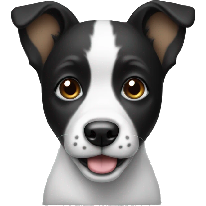Black and white cute dog emoji