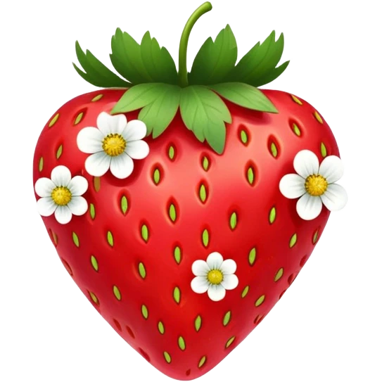 heart strawberry with flowers emoji
