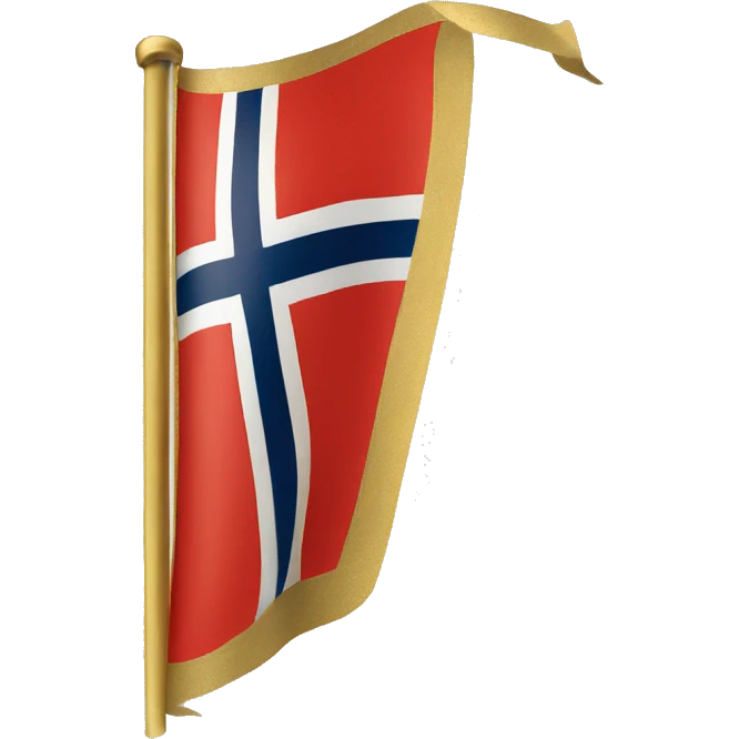 Golden norwegian flag emoji
