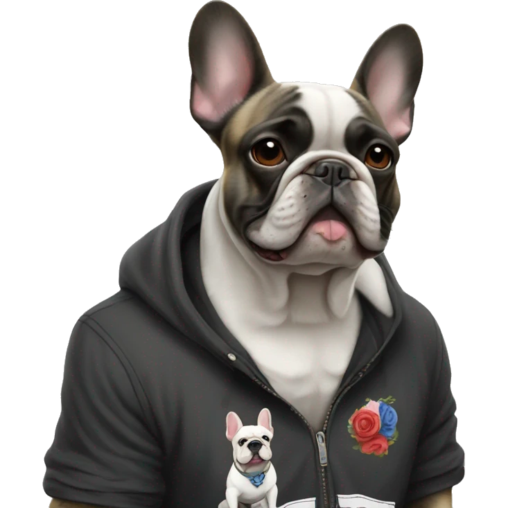 French bulldog with Corinthians t-shirt emoji