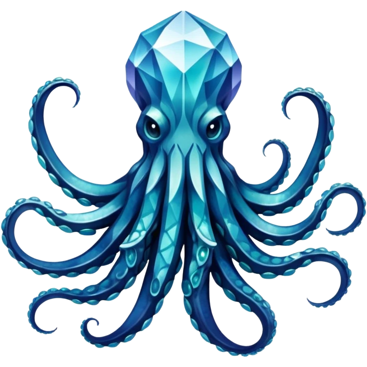 Kraken made out of Crystal  emoji