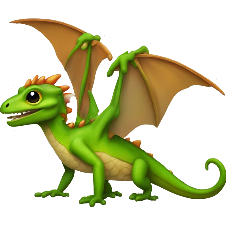 a gecko as a battle dragon with wings emoji
