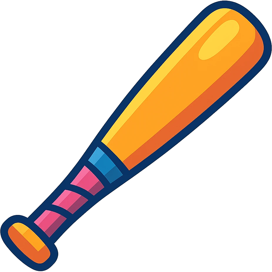 vibrant toon style baseball bat emoji
