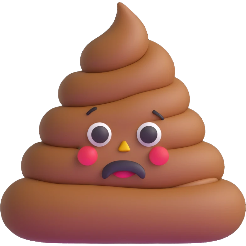 frowning poop emoji