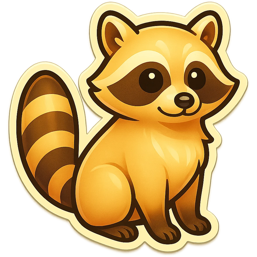 Light Blonde raccoon emoji