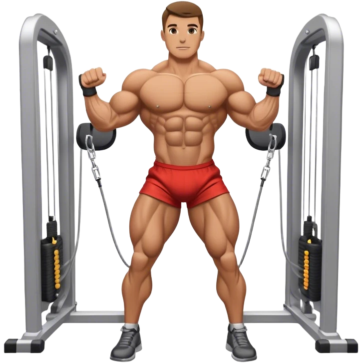 standing bodybuilder hip abduction cable machine exercise emoji