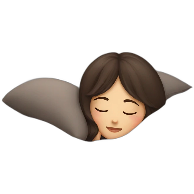 sleeping brunette girl emoji