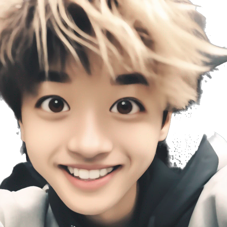 Bangchan from Stray Kids Taking a selfie smiling emoji