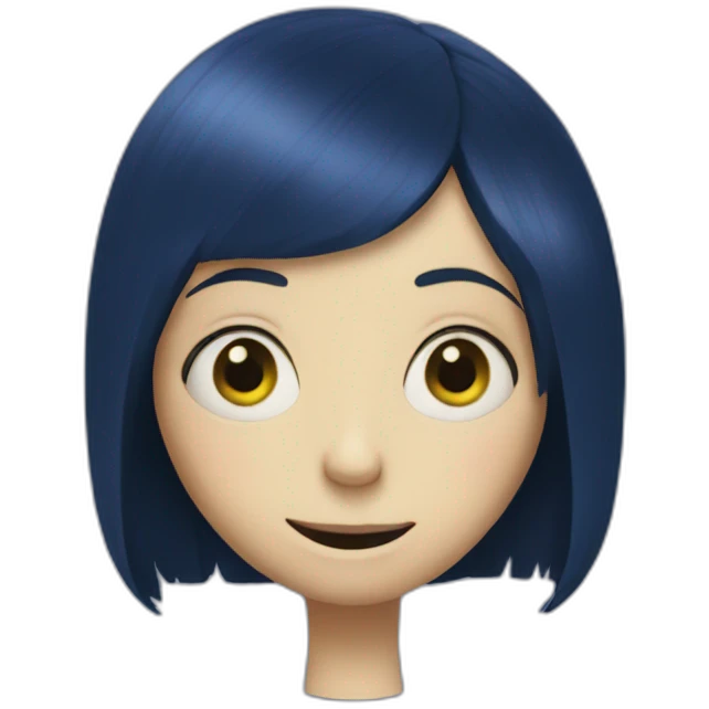 Coraline with button eyes emoji