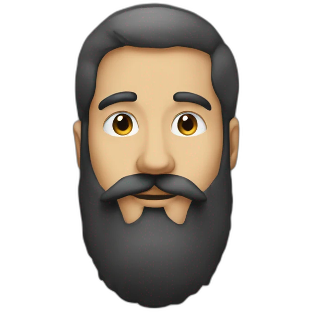Shiloutte of a beard man, paint only with pencil emoji