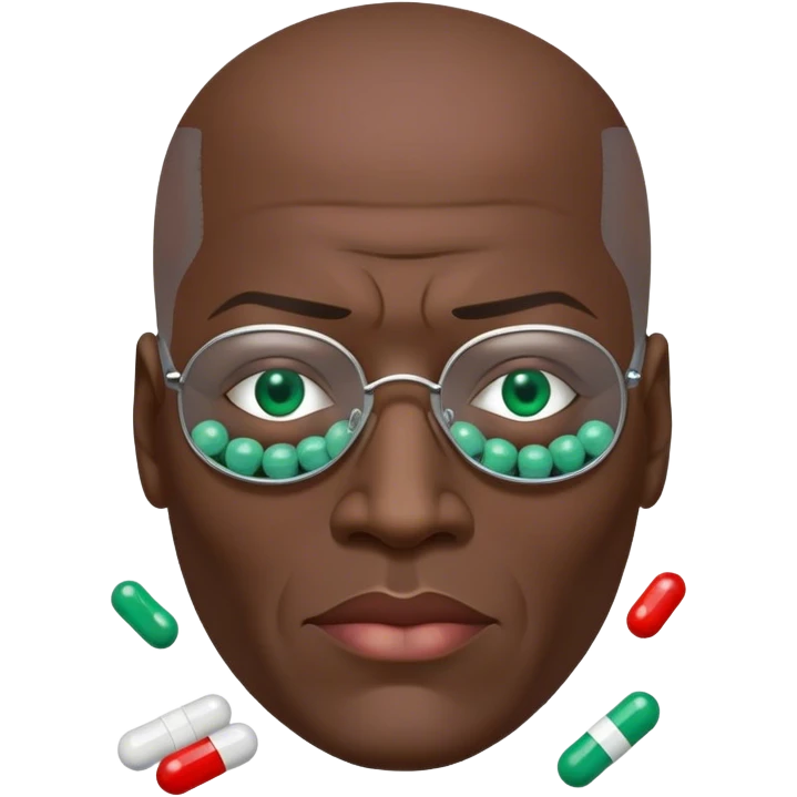 Morpheus from the matrix with pills emoji