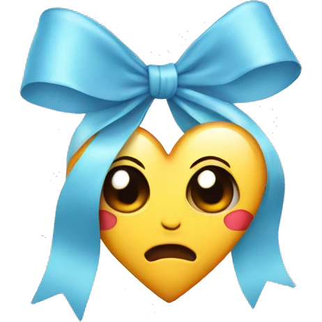 Heart with Light blue bow  emoji
