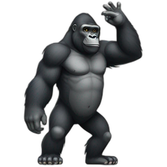 gorilla doing a salute emoji