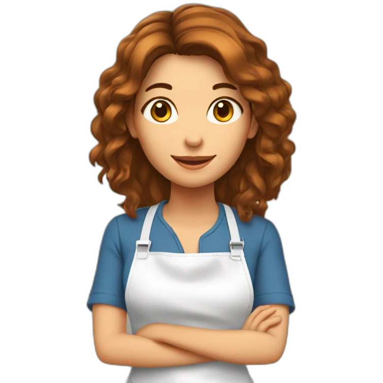 Une fille avec des cheveux bruns en train de cuisiner emoji